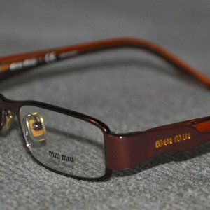 Miu Miu Pink Metal Rectangle Frames Glasses No Box VMU51G 49-16 ZWU-101 135
